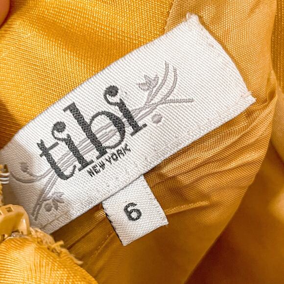 Tibi Silk Brocade Embellished Yellow Sheath Dress, EUC, Size 6, MSRP $495 - Picture 9 of 14